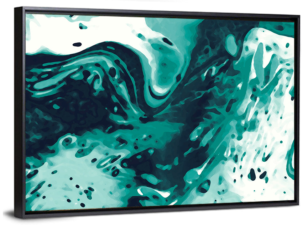 Teal Wave Abstract Wall Art