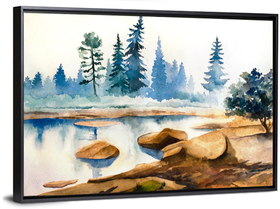 Misty Pine Stream Wall Art