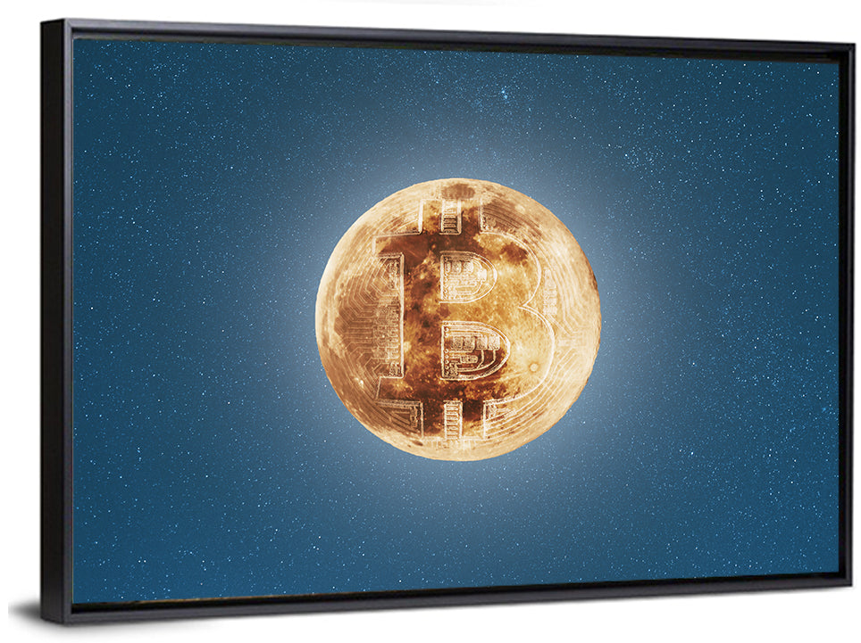 Bitcoin Circuit Moon Wall Art
