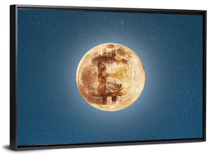 Bitcoin On Moon Wall Art