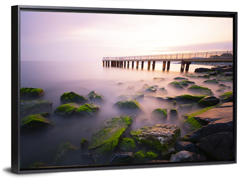 Florya Beach Pier at Lavender Dusk Wall Art