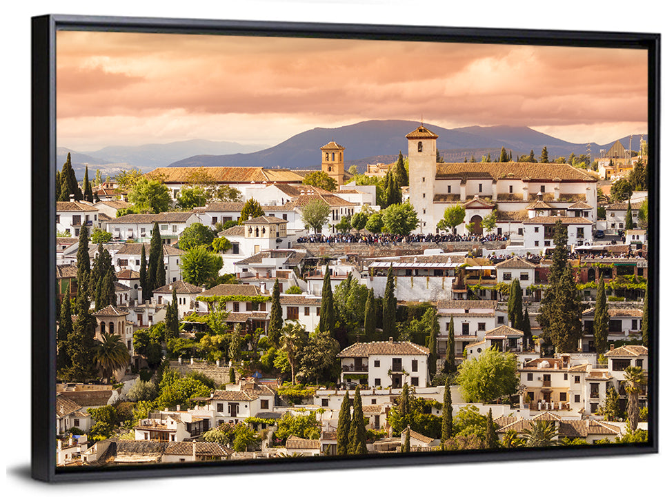 Granada Albaicín Sunset Cityscape Wall Art