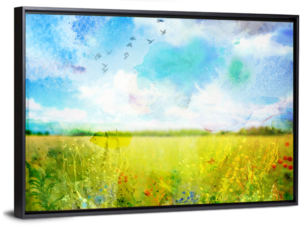 Watercolor Wildflower Field Wall Art