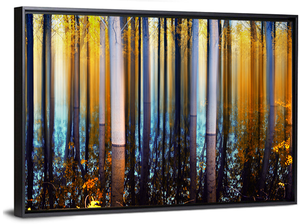 Ethereal Autumn Forest Reflection Abstract Wall Art