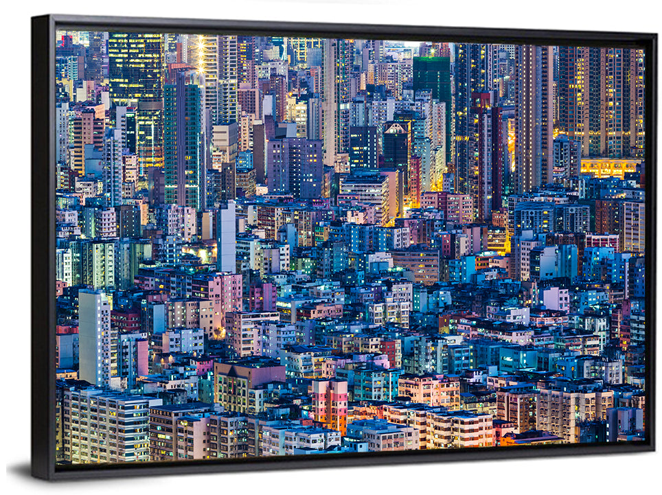 Hong Kong Night Cityscape from Above Wall Art