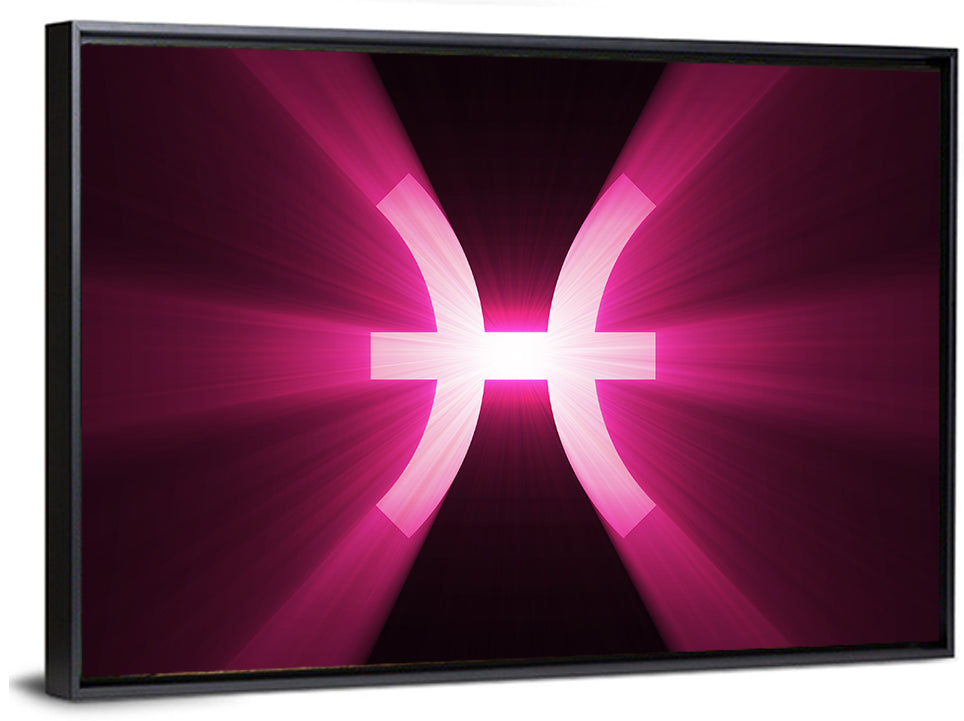 Magenta Pisces Symbol Wall Art