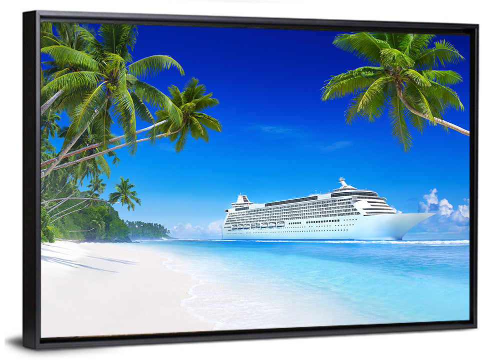 Tropical Beach Cruise Ship Shoreline Wall Art