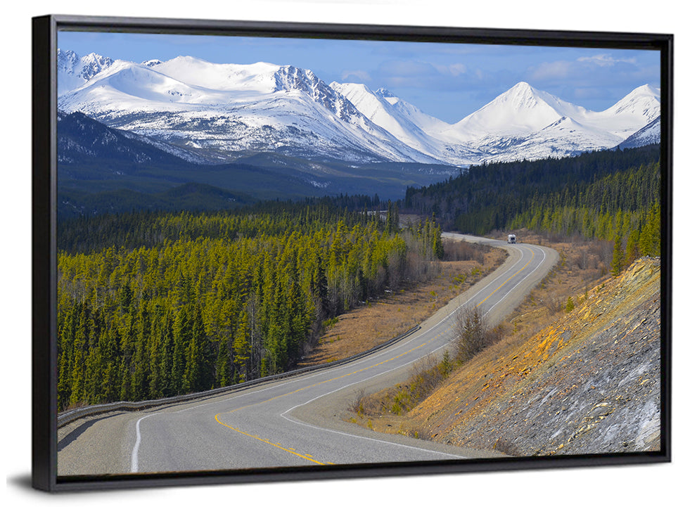 Alaska Highway Winding Road and Rv Wall Art