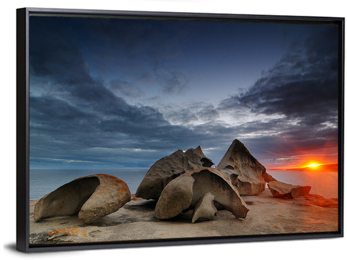 Remarkable Rocks Sunset, Kangaroo Island Wall Art as a framed canvas