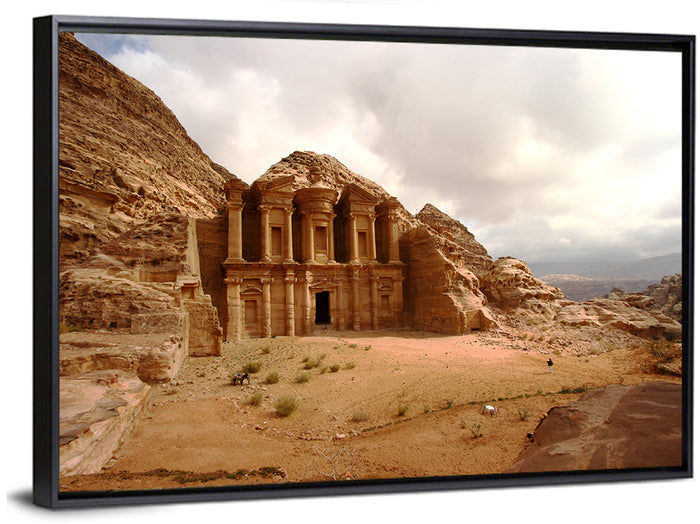 The Monastery of Petra, Jordan Wall Art as a framed canvas