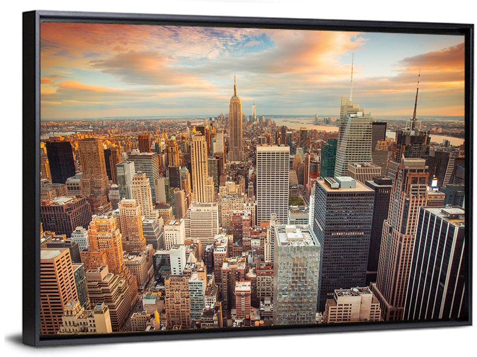 Midtown Manhattan Skyline at Sunset Wall Art