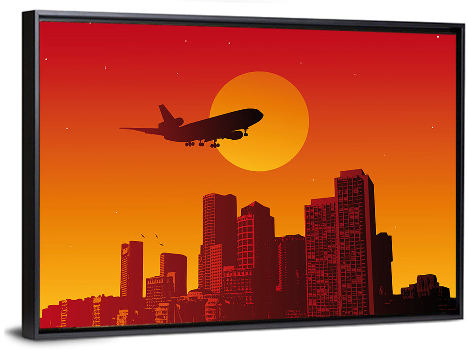Tri Jet Sunset Skyline Wall Art