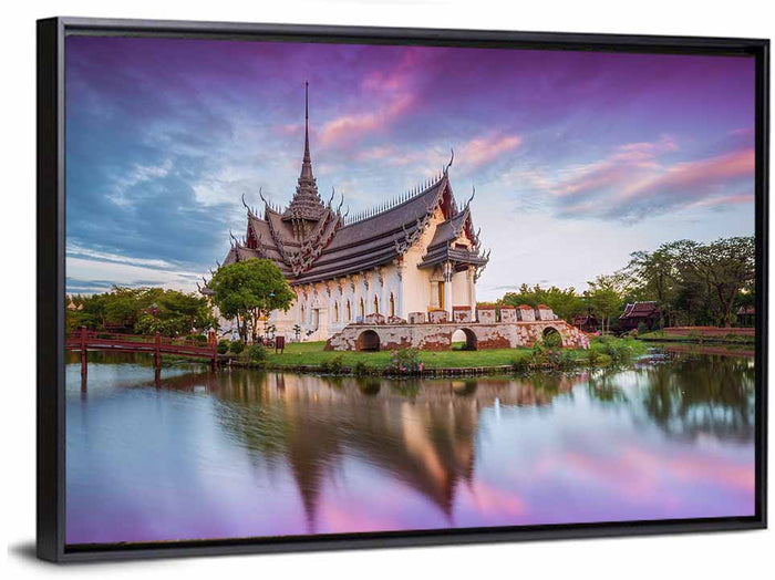 Sanphet Prasat Palace at Dusk Wall Art as a framed canvas