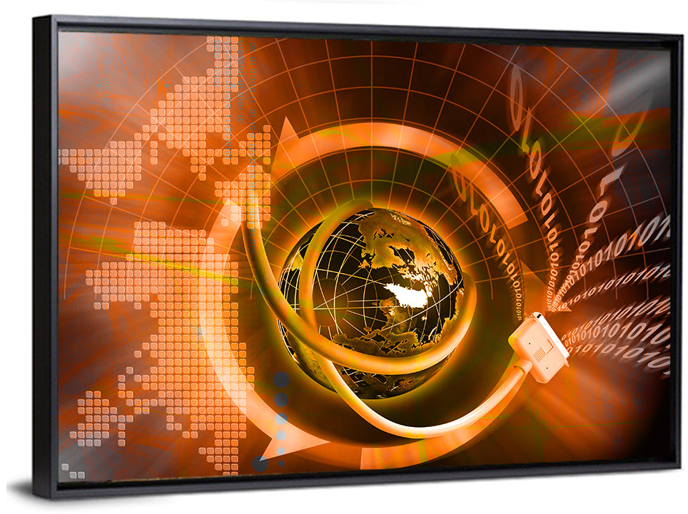 Digital Connectivity Globe Wall Art