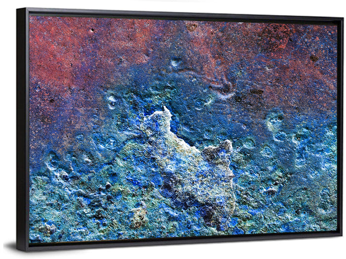 Weathered Metal Abstract Wall Art as a framed canvas