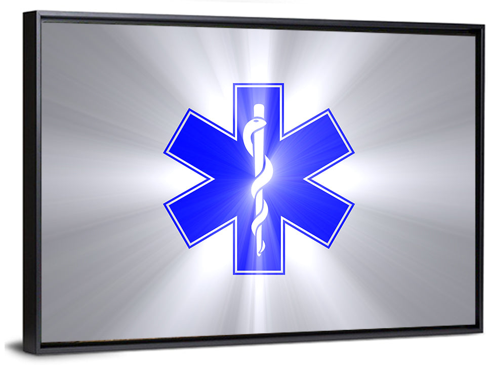 Star of Life with Rod of Asclepius Wall Art