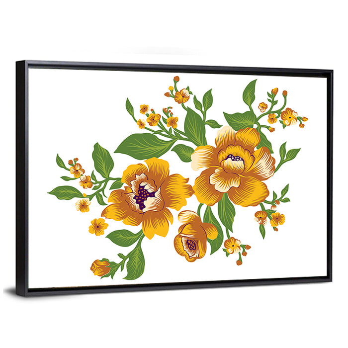 Fresh Floral Watercolor Bouquet Wall Art as a framed canvas