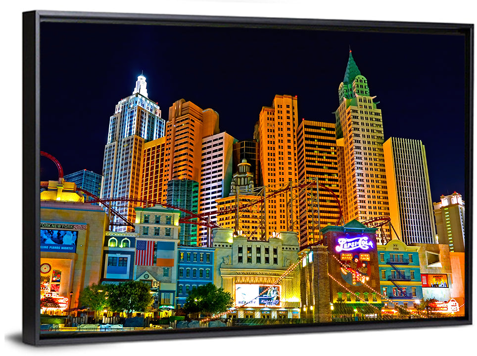 Las Vegas Big Apple Coaster at Night Wall Art