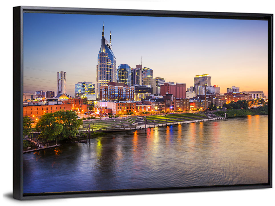 Nashville Skyline Over the Cumberland River Wall Art