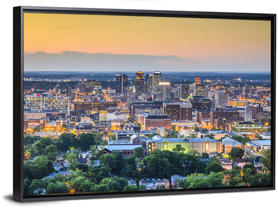 Birmingham Skyline at Golden Hour Wall Art