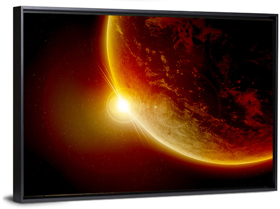 Red Planet Sunrise Limb Flare Wall Art
