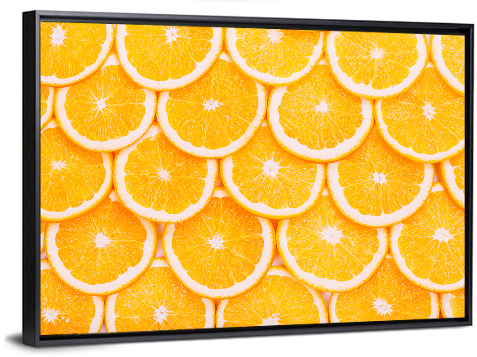 Orange Slice Grid Pattern Wall Art