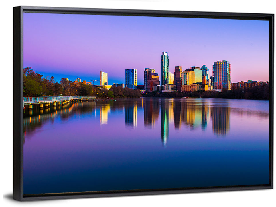 Austin Skyline Reflection at Twilight Wall Art