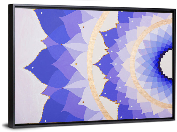 Sahasrara Chakra Lotus Mandala Wall Art as a framed canvas