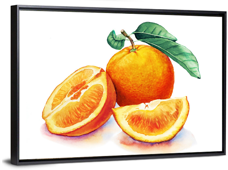 Watercolor Orange Still Life Wall Art