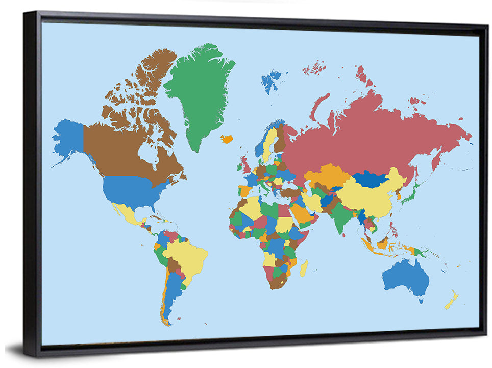 Colorful World Map Wall Art