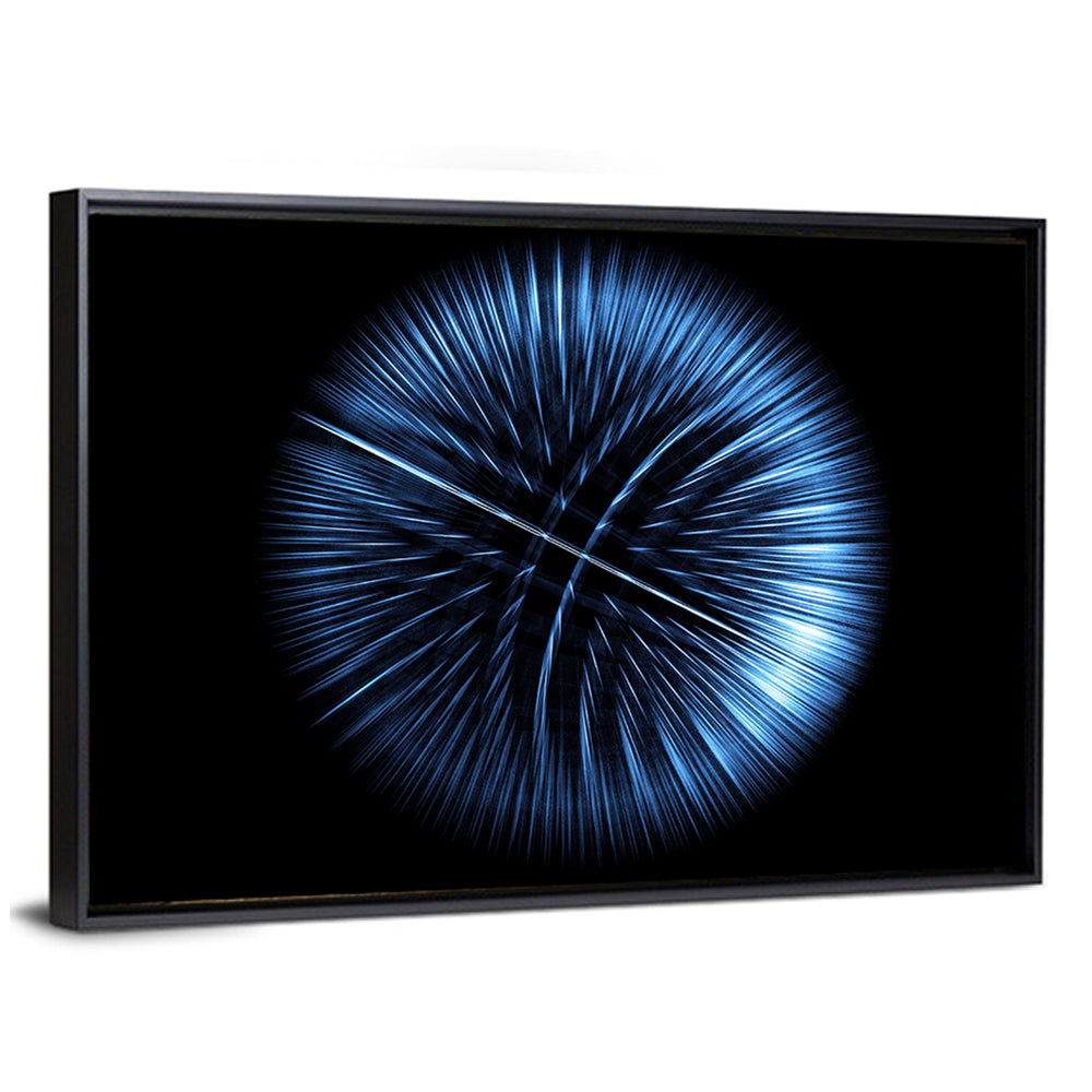 Glowing Blue Textured Sphere Wall Art