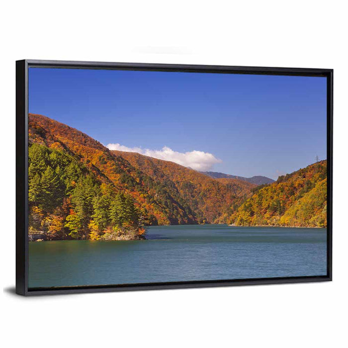 Autumn at Azusa Lake Wall Art as a framed canvas