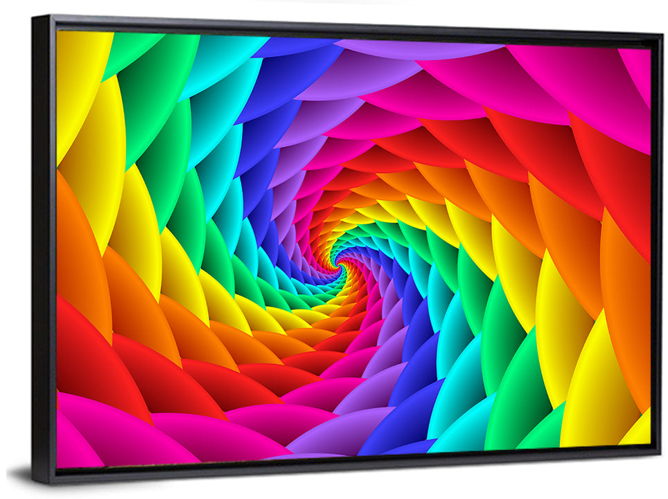 Rainbow Spiral Vortex Tunnel Wall Art