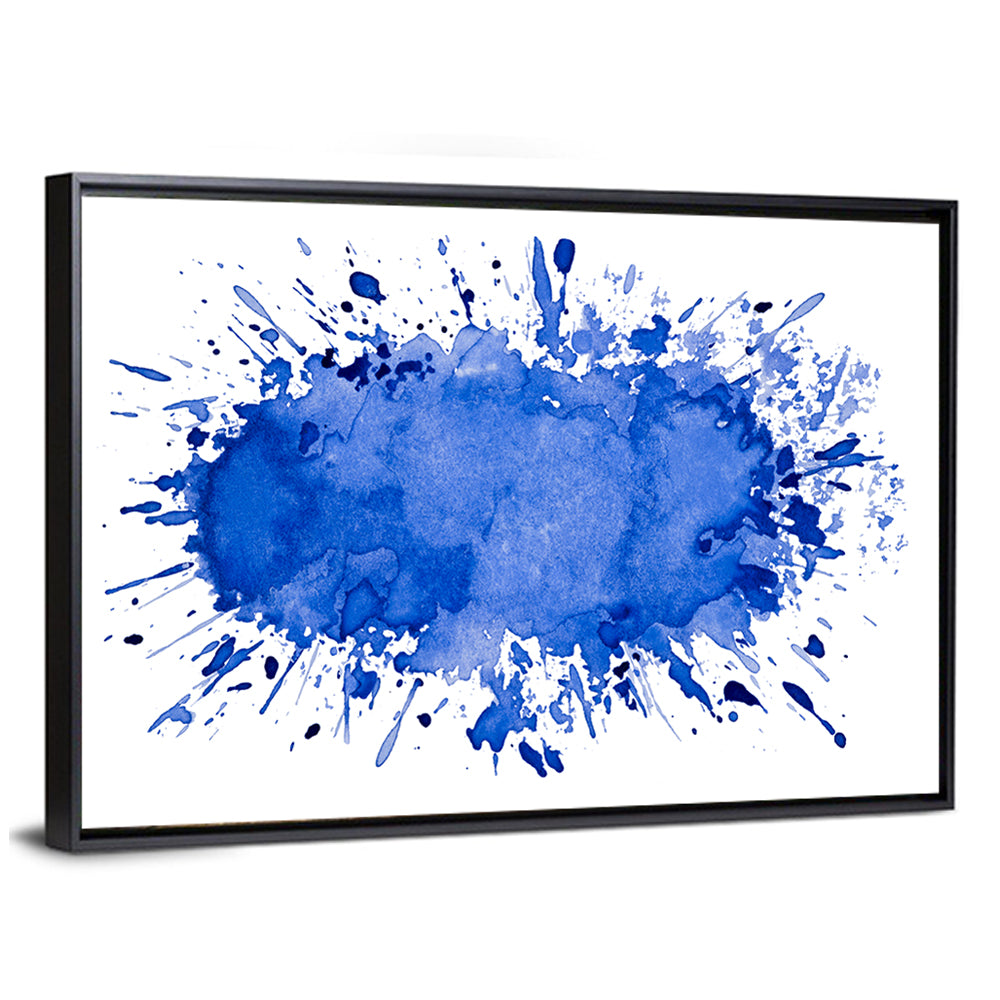 Blue Ink Splash Wall Art