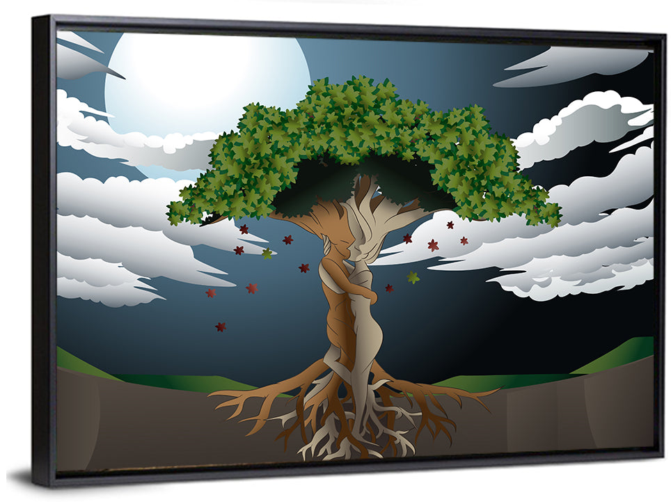 Moonlit Lovers Tree Wall Art