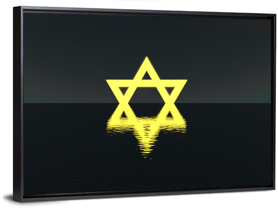 Glowing Star of David Reflection Wall Art