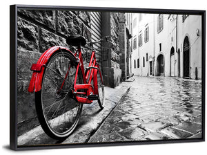 Retro Bicycle in Street Wall Art