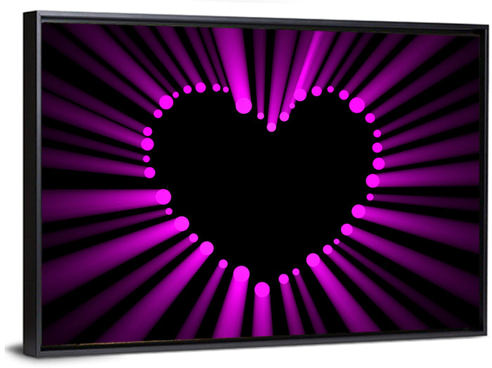 Glowing Heart Wall Art as a framed canvas