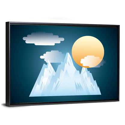 Snowy Mountain Illustration Wall Art