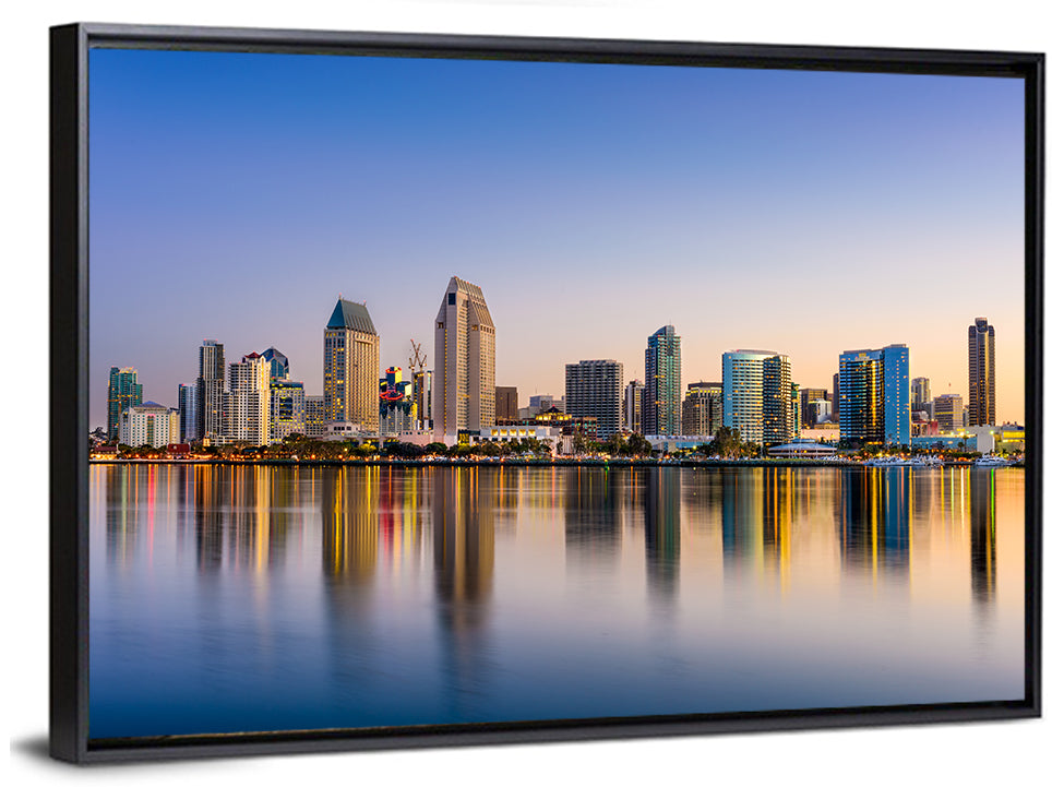 San Diego Skyline at Golden Dusk Wall Art
