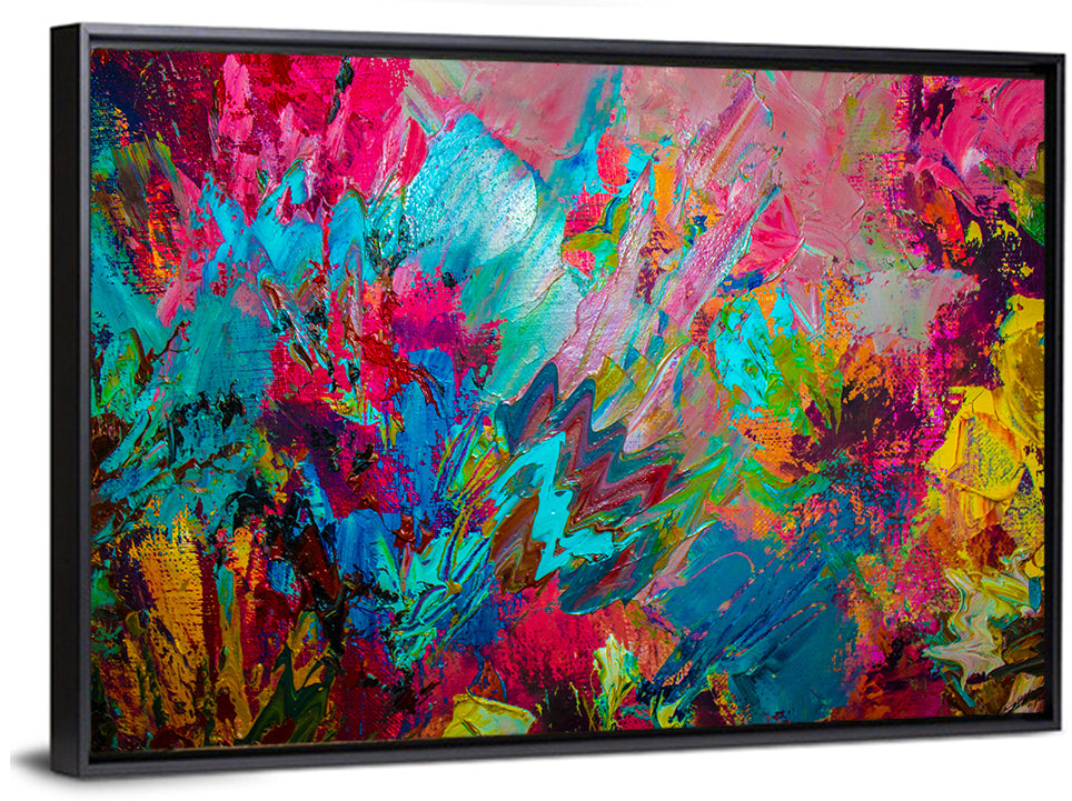 Vibrant Impasto Color Burst Abstract Wall Art