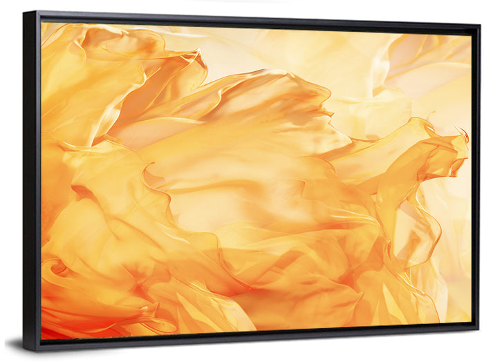 Golden Waving Cloth Abstract Wall Art as a framed canvas