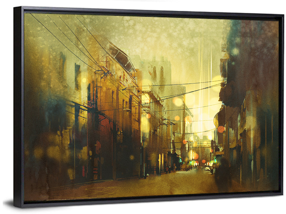 Golden Hour Urban Street Wall Art