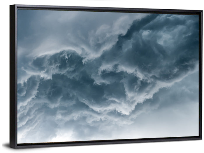 Turbulent Storm Cloud Abstract Wall Art as a framed canvas