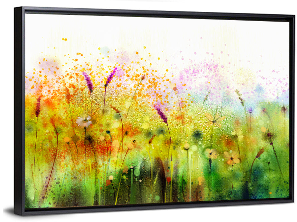 Cosmos Wildflowers Watercolor Wall Art