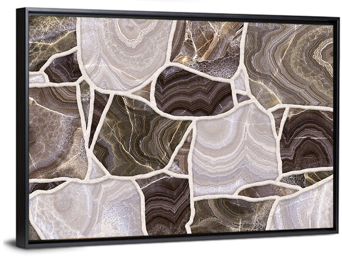 Banded Stone Mosaic Wall Art as a framed canvas