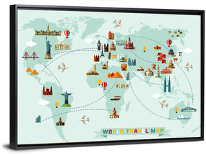 World Travel Map Wall Art