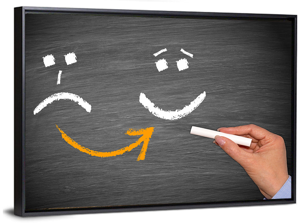 Chalkboard Mood Shift Smiley Arrow Wall Art