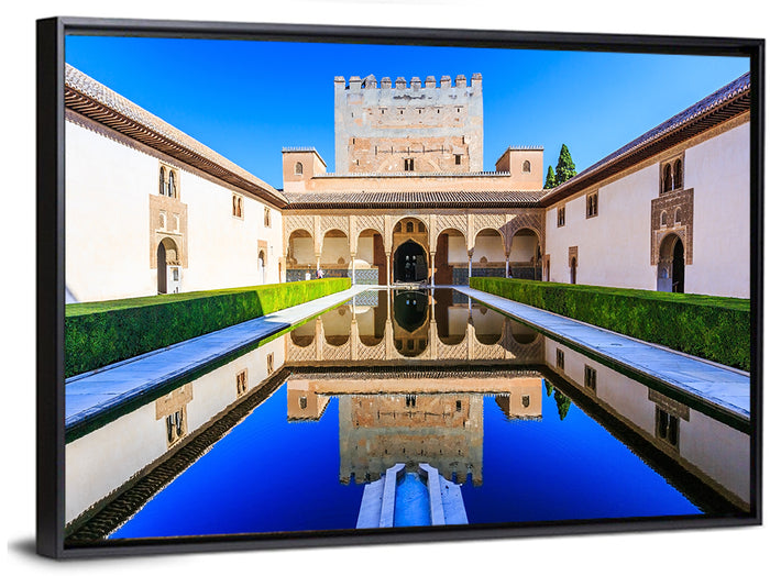 Court of the Myrtles, Alhambra Granada Wall Art as a framed canvas