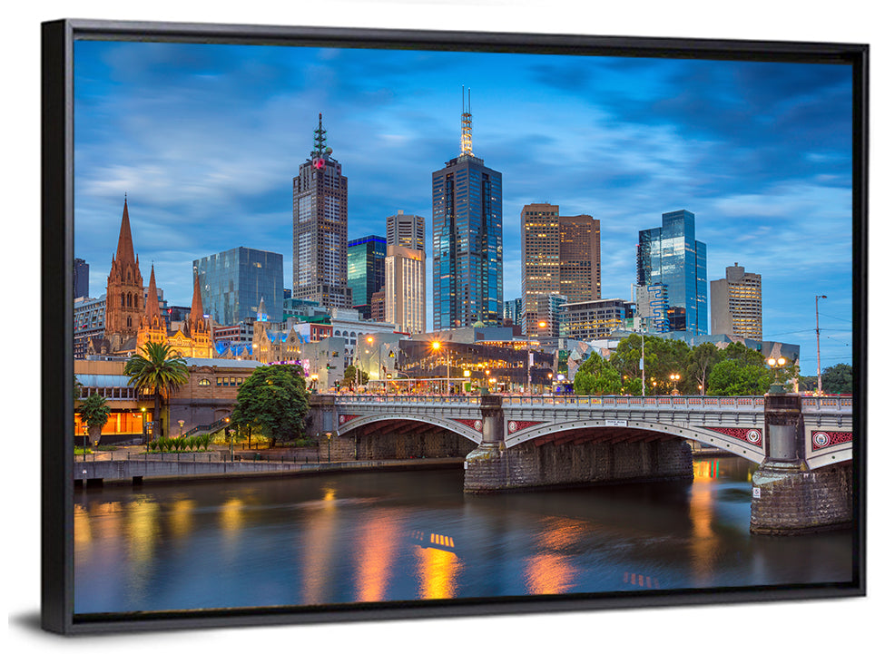 Melbourne Blue Hour Skyline Wall Art
